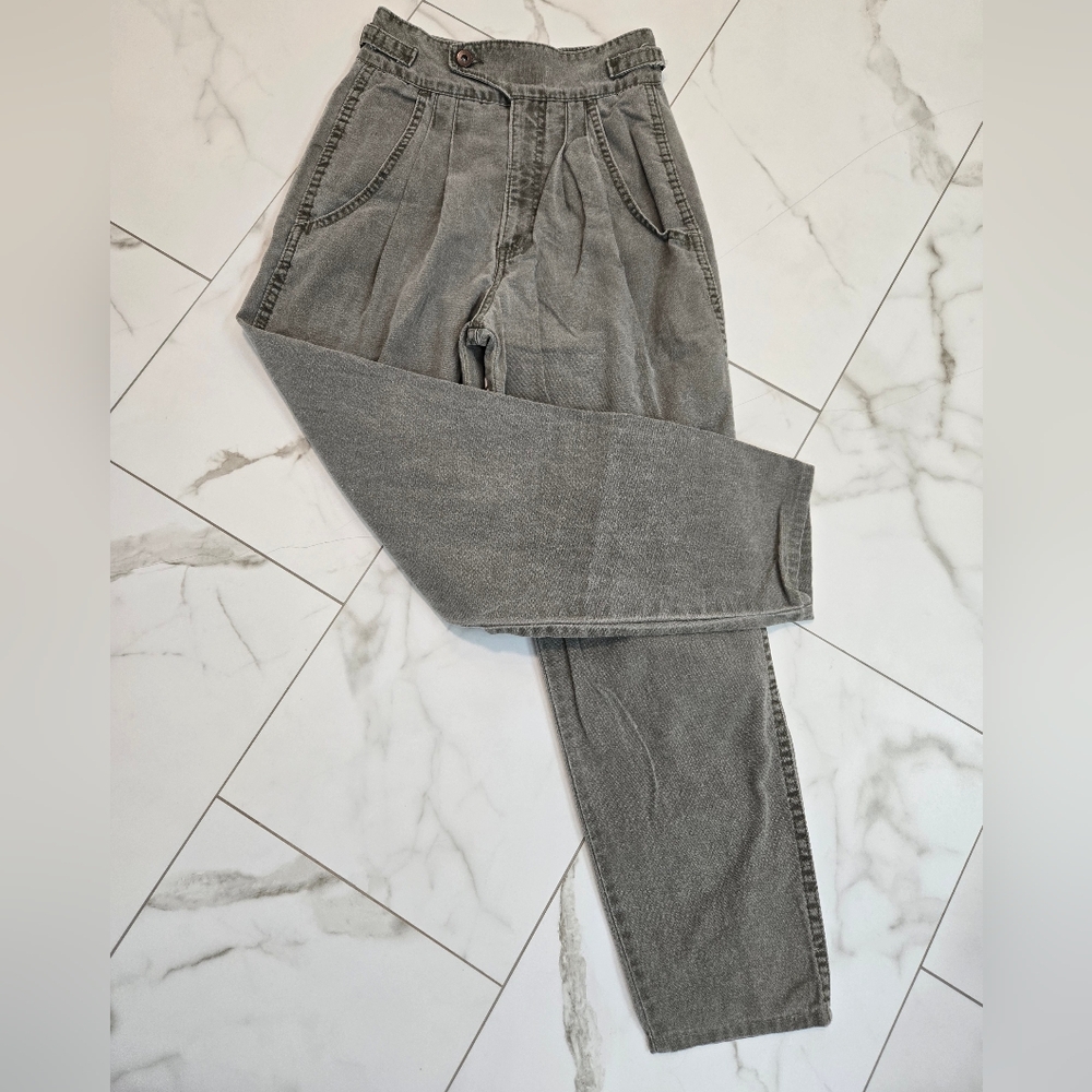 Sunset Blues Vintage Retro High Waist Olive Women Jeans Cinch Waist Size 4/5